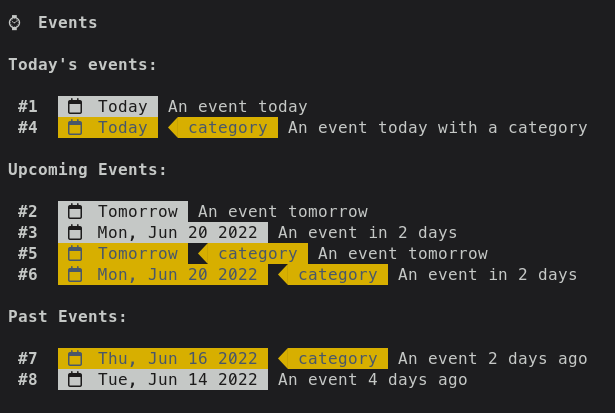 Rendered events