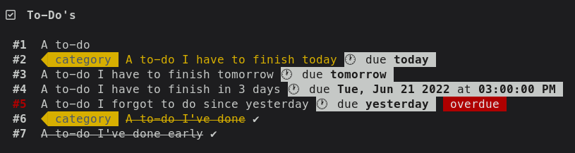 Rendered to-do's